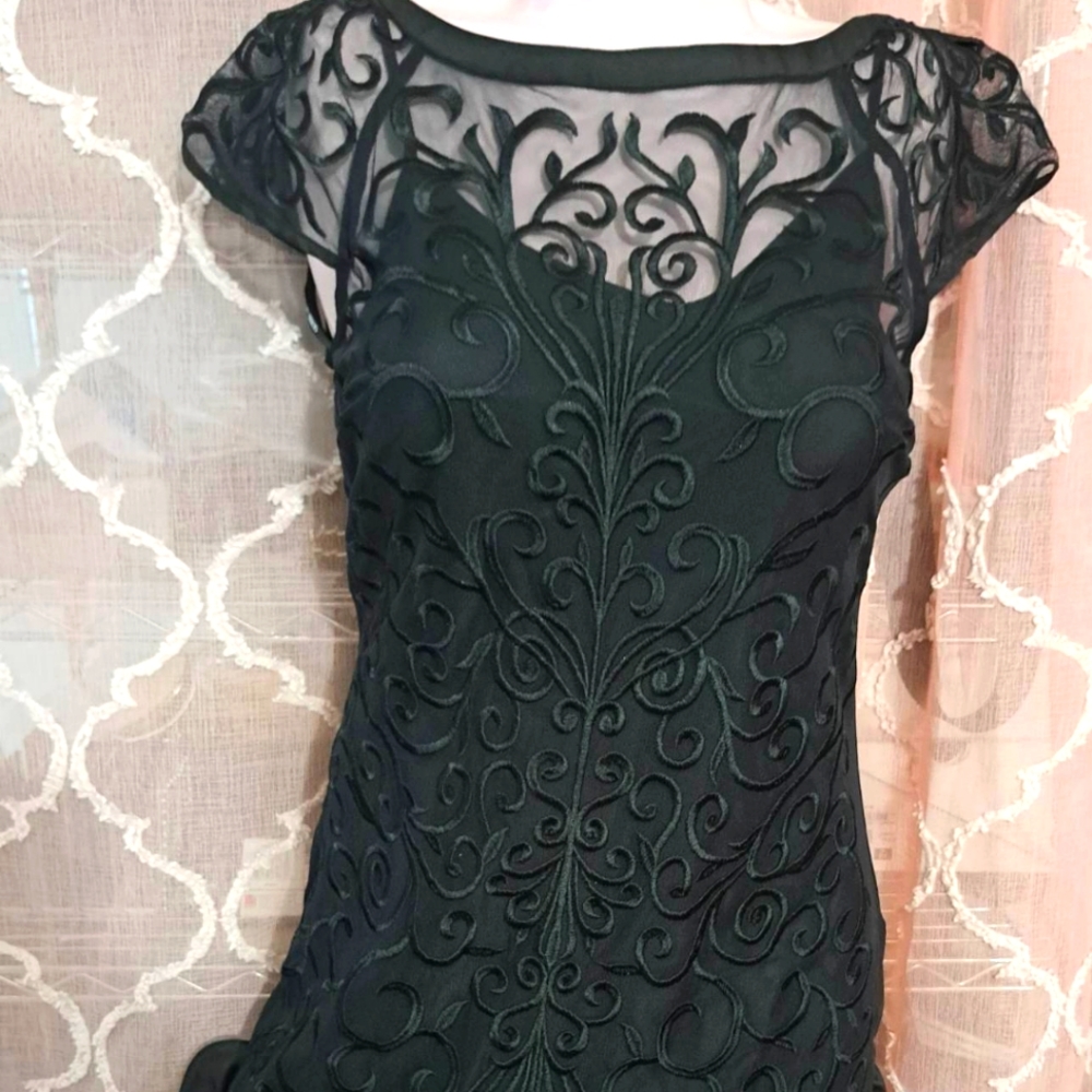 Guess Black Mini Dress with Hem Fringe